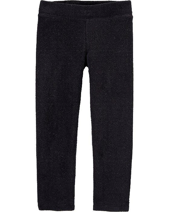 CALÇA LEGGING INFANTIL MENINA CARTERS PRETA FORRADA FLEECE