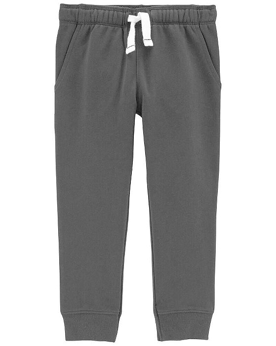 CALÇA MOLETOM INFANTIL CARTERS PRETA COM CORDÃO BRANCO MENINO