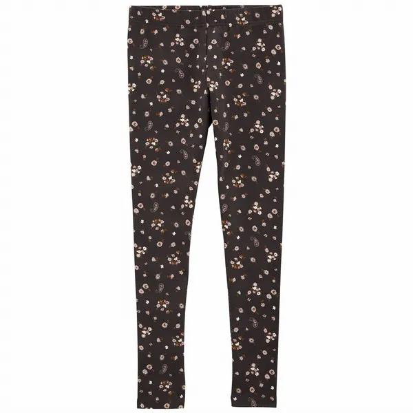 CALÇA LEGGING INFANTIL MENINA OSHKOSH MARROM FLORES
