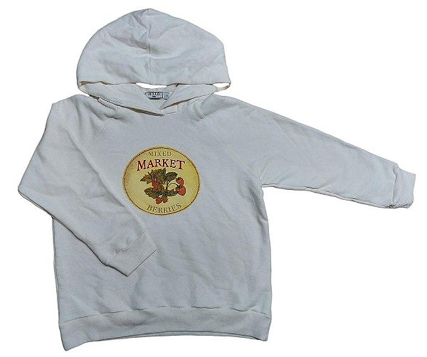 MOLETOM INFANTIL MENINA MIXED BEGE COM ESTAMPA MARKET