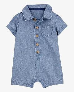 ROMPER MENINO CARTERS JEANS BOLSO BOTÕES