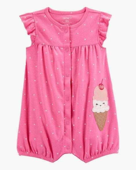 ROMPER MENINA CARTERS ROSA SORVETE