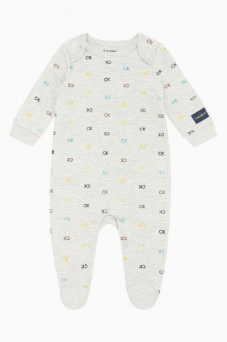 MACACAO INFANTIL CALVIN KLEIN CINZA LOGOS COLORIDAS