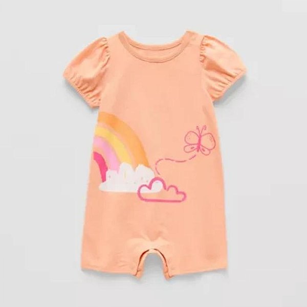 ROMPER MENINA OKIE DOKIE LARANJA BORBOLETA