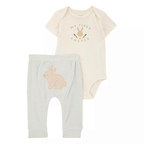 CONJUNTO 2 PÇS CARTERS BODY COELHO MY FIRST EASTER