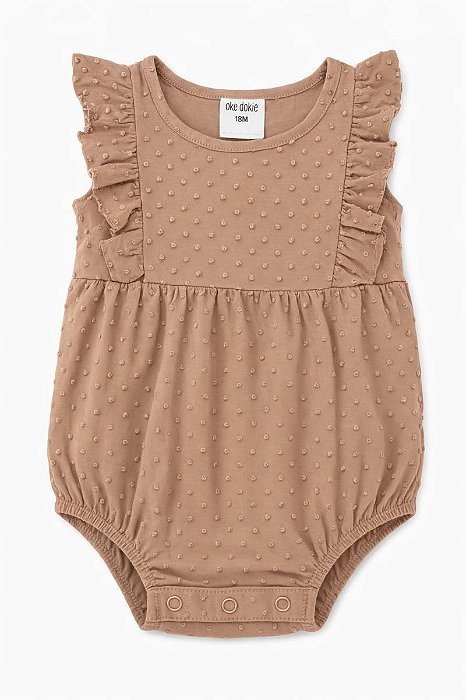 ROMPER MENINA OKIE DOKIE BEGE POÁ