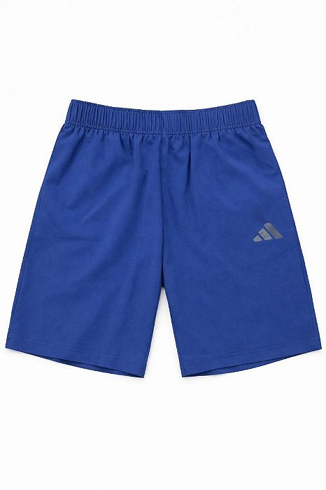 BERMUDA ADIDAS AZUL COM LOGO PRETA