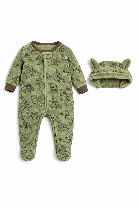MACACAO STAR WARS VERDE YODA FLEECE COM BONÉ