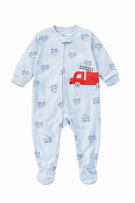 MACACAO INFANTIL MENINO CARTERS AZUL BOMBEIRO FLEECE