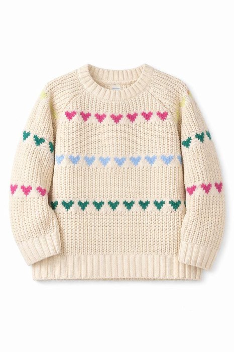 BLUSA MENINA THEREABOUTS BEGE LÃ CORAÇÃO