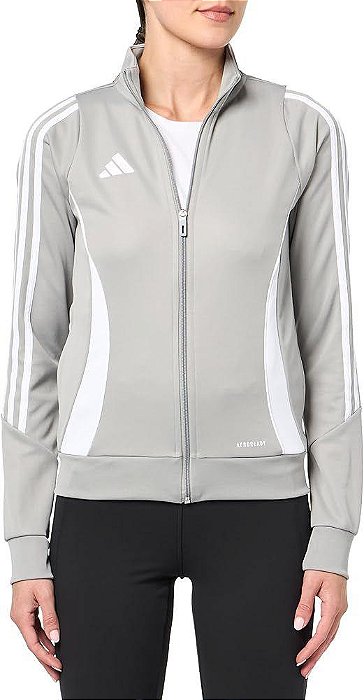 JAQUETA ADIDAS CINZA LOGO BRANCA