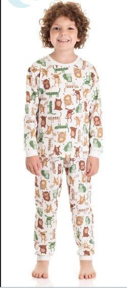 PIJAMA DADOMILE 2 PÇS BICHINHOS DA FLORESTA FORRADO FLEECE