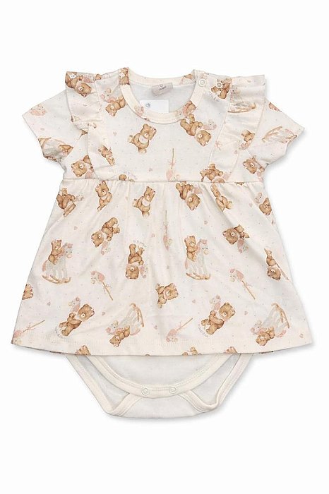 ROMPER VESTIDO MENINA MINI BODY VESTIDO URSO