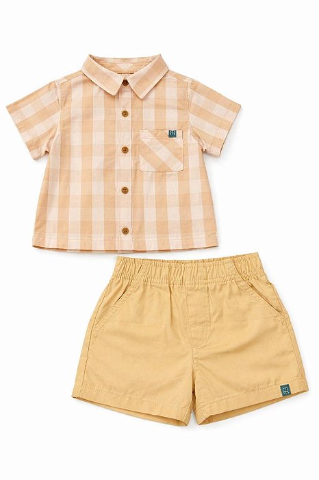 CONJUNTO 2 PÇS MODERN MOMENTS CAMISA XADREZ E BERMUDA