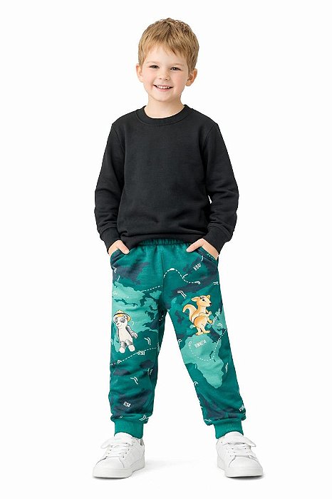CONJ MENINO NACIONAL MOLETOM PRETO COM CALÇA