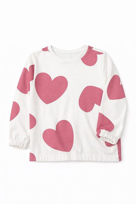 BLUSA MENINA NACIONAL BRANCO CORAÇÃO
