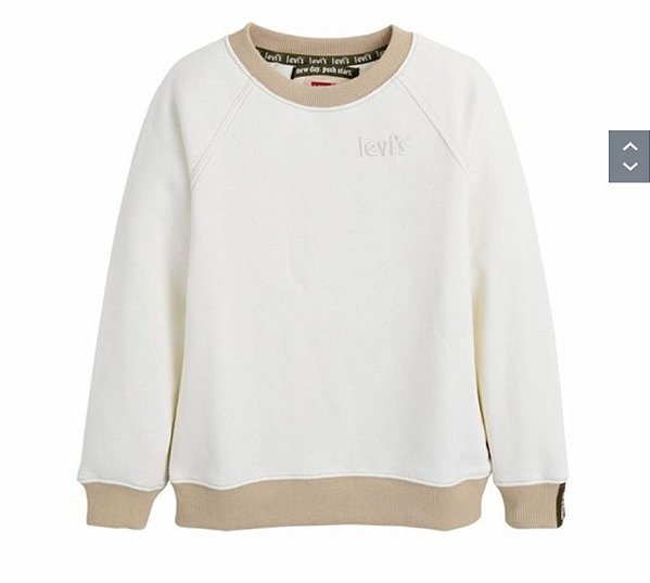 BLUSA MOLETOM LEVIS OFF WHITE COM BEGE
