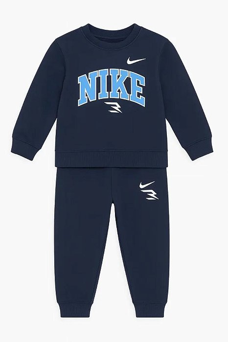 CONJ 2 PÇS MENINO NIKE AZUL MARINHO LOGO AZUL CLARO