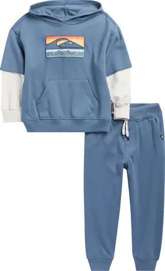 CONJ 2 PÇS MENINO QUIKSILVER BLUSA MOLETOM MANGAOFF COM CALÇA