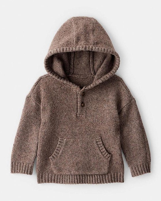 BLUSA CARTERS MARROM GORRO LÃ BOTÕES