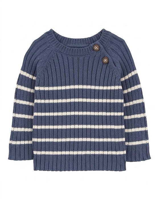 CARDIGAN BABY BGOSH AZUL LISTRAS BOTÃO