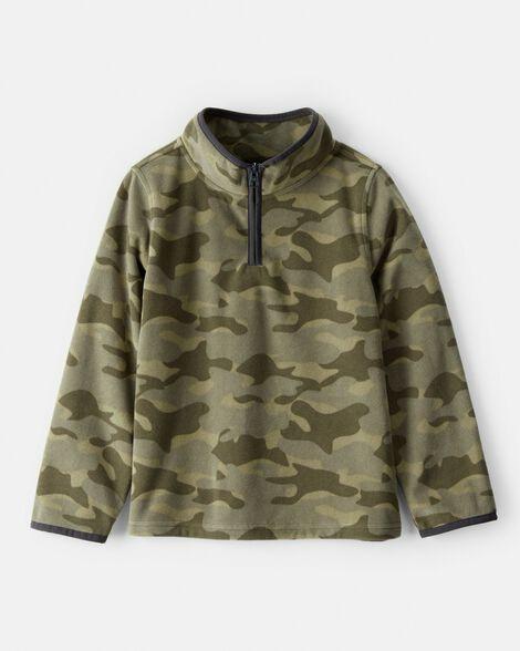 BLUSA MENINO OSHKOSH VERDE CAMUFLADA FLEECE ZÍPER