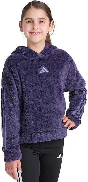 BLUSA MENINA ADIDAS COM GORRO ROXO QUENTINHA