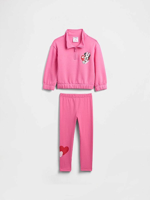 CONJ 2 PÇS MENINA GAP MOLETINHO FORRADO MINNIE PINK