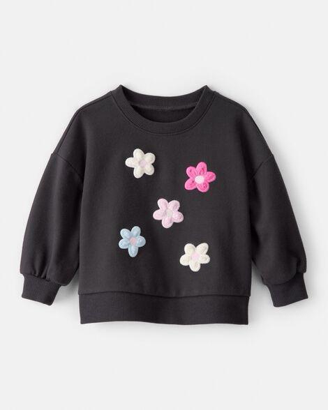 BLUSA MOLETINHO MENINA CARTERS CHUMBO FLOR BORDADA
