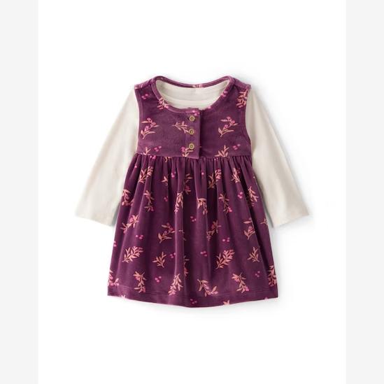 VESTIDO CARTERS BORDÔ VELUDO COM BODY BEGE