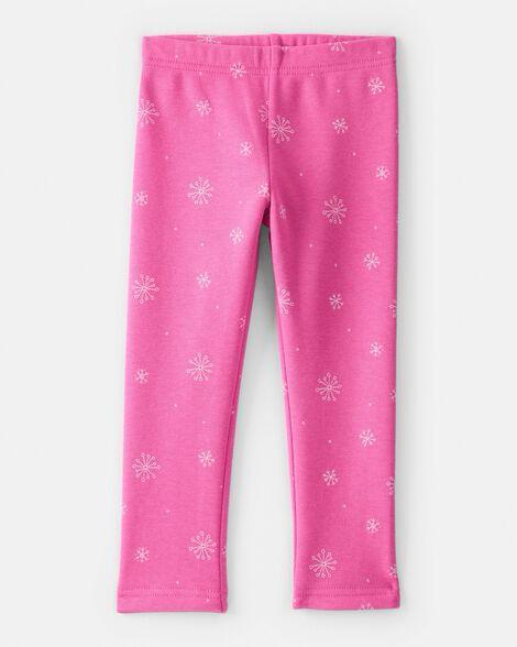 CALÇA LEGGING MENINA CARTERS PINK NEVE FORRADA FLEECE