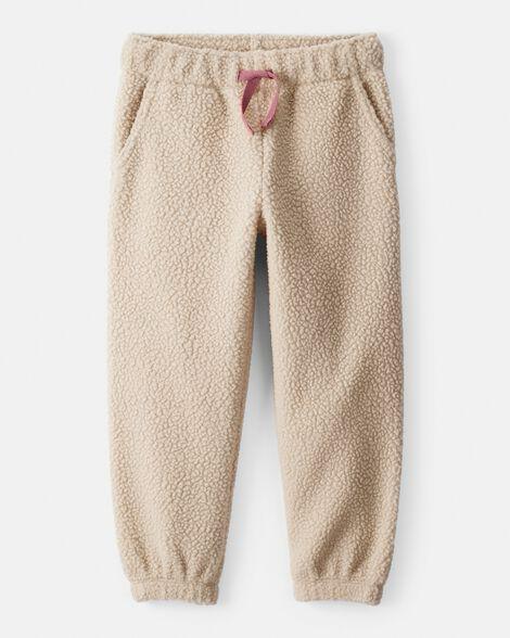 CALÇA MENINA CARTERS SHERPA BEGE CORDÃO ROSA