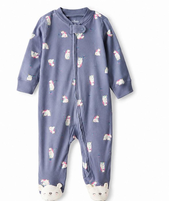 MACACAO MENINA CARTERS ALGODÃO CINZA URSO POLAR