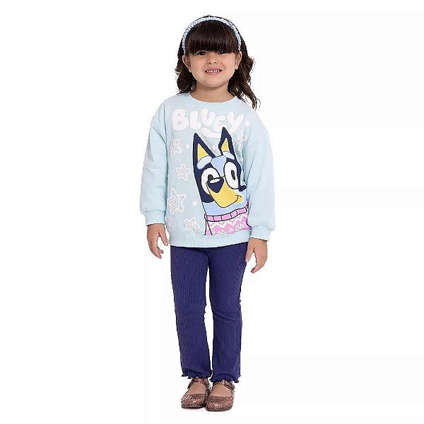 CONJ 2 PÇS MENINA BLUEYMOLETOM E LEGGING