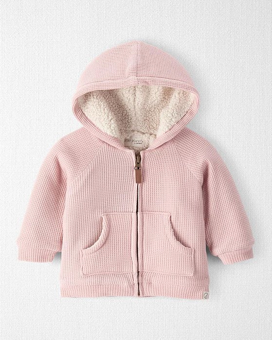 JAQUETA MENINA CARTERS LITTLE PLANET ROSA FORRADA SHERPA