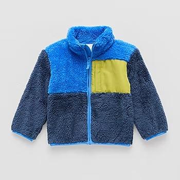 JAQUETA OKIE DOKIE SHERPA AZUL BOLSO NEON