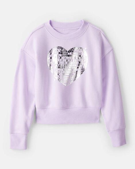 BLUSA MENINA OSHKOSH LILAS CORACAO FORRADA FLEECE