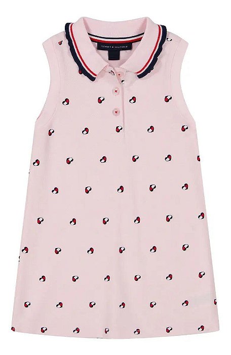 VESTIDO TOMMY HILFIGER ROSA CORAÇÃO REGATA COM CALCINHA
