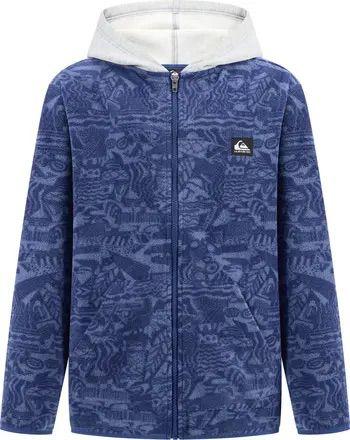 JAQUETA QUIKSILVER AZUL FLEECE COM GORRO