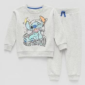 CONJ 2 PÇS DISNEY STITCH CINZA MOLETOM