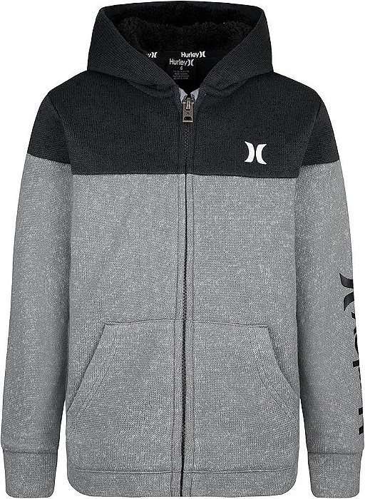 JAQUETA HURLEY CINZA ZIPER FORRADA FLEECE