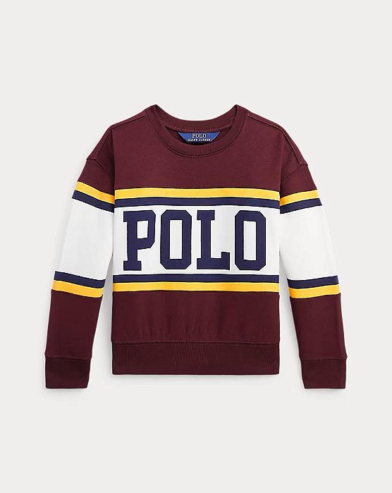 BLUSA MENINA POLO RALPH LAUREN BORDO CROPPED MOLETOM