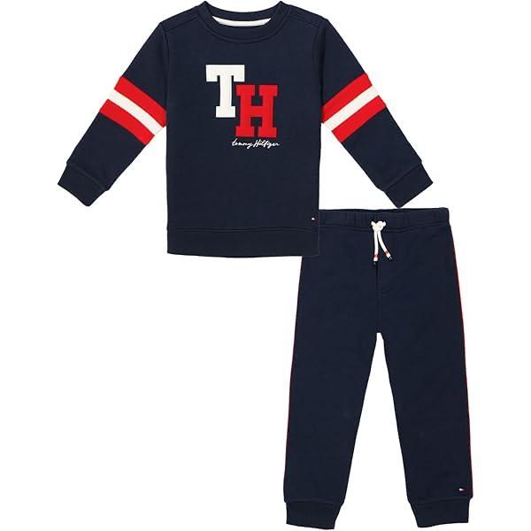 CONJ 2 PÇS MENINO TOMMY HILFIGER AZUL TH MOLETOM FORRADO