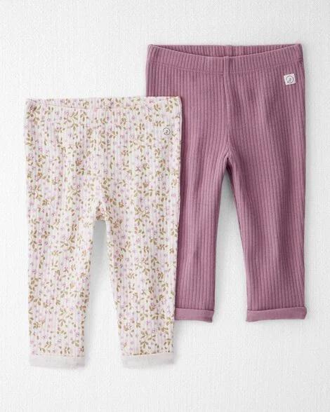 KIT 2 CALÇAS MENINA CARTERS LITTLE PLANET LILÁS E FLORES
