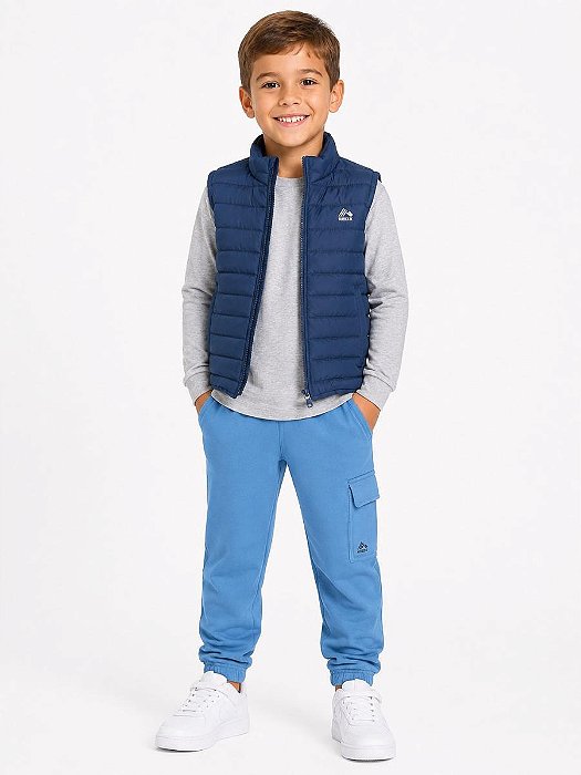 CONJ 3 PÇS MENINO RBX COLETE AZUL E CALÇA