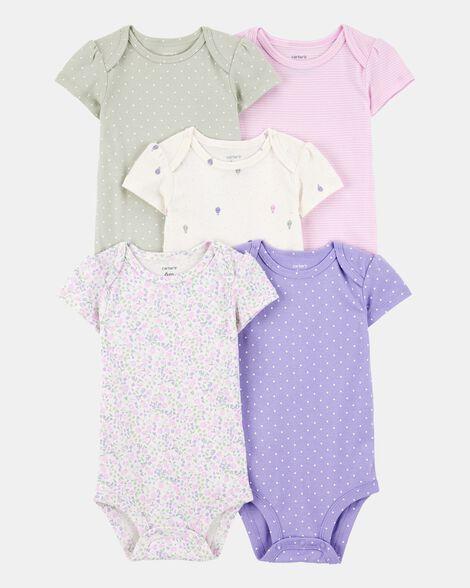 KIT 5 BODYS MENINA CARTERS LILÁS BALÃO