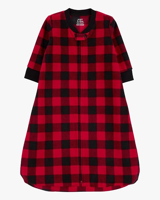 SACO DE DORMIR CARTERS FLEECE XADREZ VERMELHO