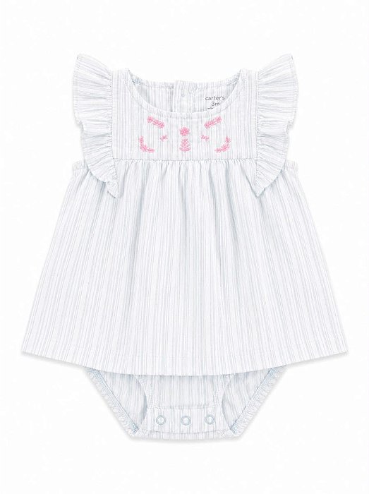 ROMPER MENINA CARTERS LISTRAS BORDADO VESTIDO