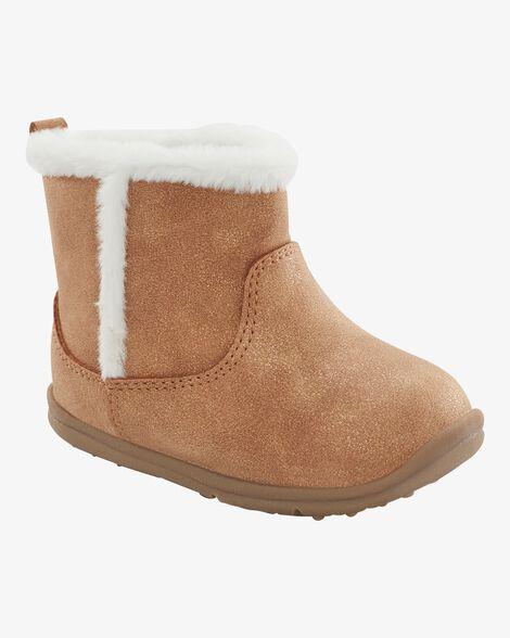 BOTA MENINA CARTERS MARROM PELUDINHA - 9,5 CM