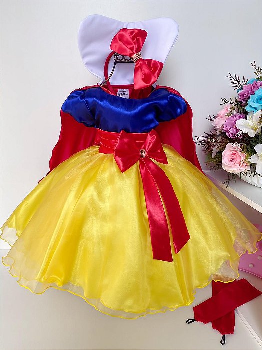 Vestido da branca de sales neve infantil